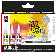 Marabu Encre permanente Alcohol Ink, set fluo "NEON