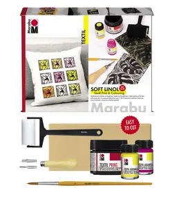 Marabu Kit de transfert textile "Soft Linol Print&Colouring