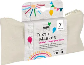 KREUL Feutre textile médium "Junior", kit "Color your case