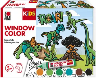 Marabu KiDS Kit Window Color "Dinosaures", 6 x 25 ml