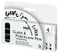 KREUL Marqueur pour porcelaine & verre, set de 4