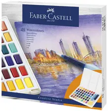 FABER-CASTELL Peinture aquarelle en godets, étui de 48