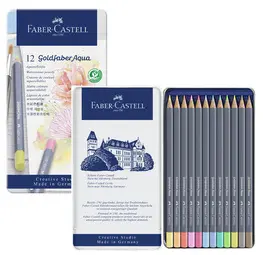 FABER-CASTELL Crayon GOLDFABER Aquarelle, boîte métal de 12