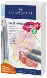 FABER-CASTELL Crayon GOLDFABER Aquarelle, boîte métal de 36
