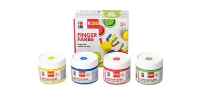 Marabu KiDS Kit de gouache au doigt, 100 ml, kit de 4