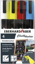 EBERHARD FABER Marqueur craie 1-2 mm, étui de 4, assorti