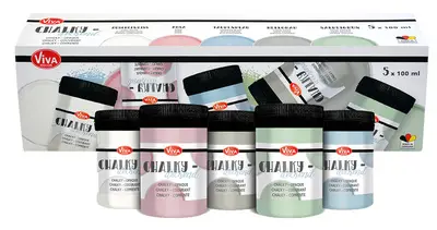 ViVA DECOR Set de couleurs craie "Chalky pastell", 5 pièces