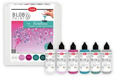 ViVA DECOR Set de peinture Blob Paint "Pissenlit", 6 pièces