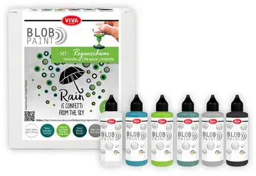ViVA DECOR Set de peinture Blob Paint "Parapluie", 6 pièces