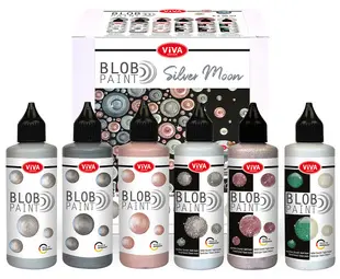 ViVA DECOR Set de peinture Blob Paint Silver Moon, 6 pièces
