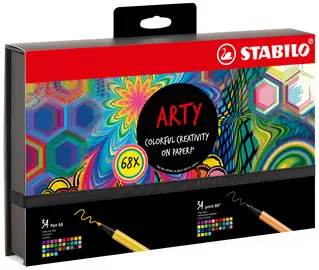 STABILO Set créatif Pen 68 & point 88 "ARTY", étui de 68