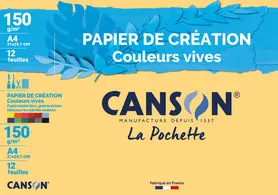 CANSON Papier de création, A4, 150 g/m2, couleurs vives