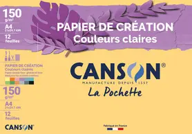 CANSON Papier de création, A4, 150 g/m2, couleurs claires
