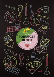 folia Bloc de papier de couleur, A3, 130 g/m2, noir