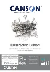 CANSON Bloc Illustration Bristol, A3, 250 g/m2, blanc