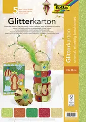 folia Carton à paillettes "Oriental", 240 x 340 mm, 300 g/m2