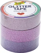 folia Ruban adhésif déco "Glitter Tape",2x rose et 1x violet