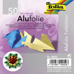 folia Feuille à plier en aluminium, 150 x 150 mm, assorti