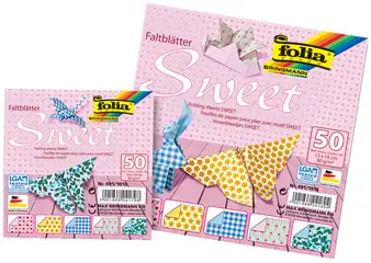 folia Feuilles de papier à plier SWEET, 150 x 150 mm