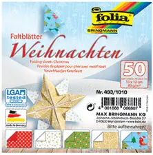 folia Feuilles de papier pour pliage "Noel", 100 x 100 mm