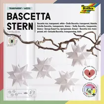 folia Feuilles pliables étoile Bascetta, 75 x 75 mm, blanc