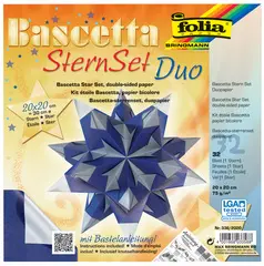 folia Feuilles de papier pliable étoile Bascetta, 75 g/m2