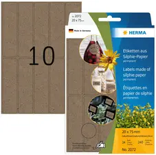 HERMA Étiquette polyvalente silphie, 52x100 mm, brun naturel