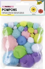 folia Pompons, 30 pièces, tailles assorties, couleurs pastel