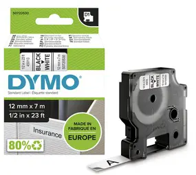 DYMO Ruban d'étiquette D1 noir/bleu, 19 mm x 7 m