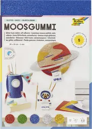 folia Caoutchouc mousse pailletté, 200 x 290 mm, 5 feuilles