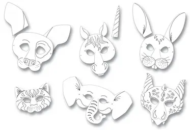 folia Masques pour enfants, en carton, 6 motifs assortis