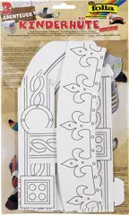 folia Kit de chapeaux pour enfants "AVENTURE", carton, blanc