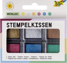 folia Tampon encreur set "Metallic", 6 couleurs assorties