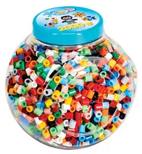 HAMA Perles à repasser maxi, pot plastique, couvercle rouge