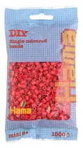 Hama Perles à repasser midi, dans un sachet, rouge