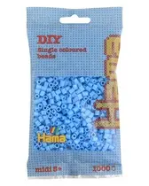 Hama Perles à repasser midi, dans un sachet, bleu pastel