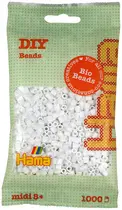 Hama Perles à repasser Bio midi, sachet, blanc