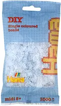 HAMA Perles à repasser midi, en sachet, blanc transparent