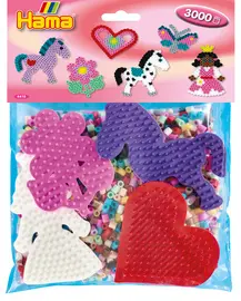 HAMA Perles à repasser midi + plaques à picots "Fille