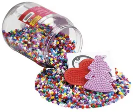 Hama Perles à repasser midi + plaques, dans une boîte, rouge