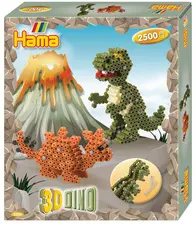 hama Perles à repasser midi 3D "Dinosaures", coffret cadeau