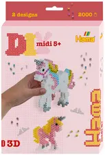 Hama Perles à repasser midi 3D "Licornes", coffret cadeau