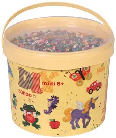 Hama Perles à repasser midi "mélange", 30.000 pièces, seau