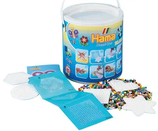 Hama Perles à repasser midi + 5 plaques, seau, 20.000 pièces