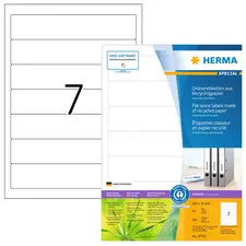 HERMA Étiquette pour dos de classeur recyclée, 192 x 38 mm,
