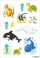 HERMA Stickers DECOR "La famille baleine et ses amis