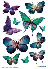 HERMA Sticker pailleté MAGIC Papillons violet