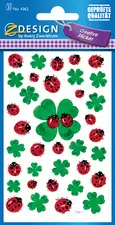AVERY Zweckform ZDesign Sticker "coccinelle et trèfle