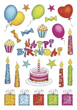 HERMA Sticker DECOR "anniversaire", scintillant