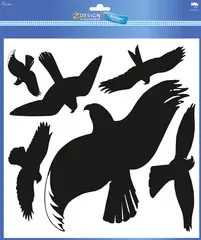 ZDesign HOME Étiquette d'oiseau pour fenêtre, noir